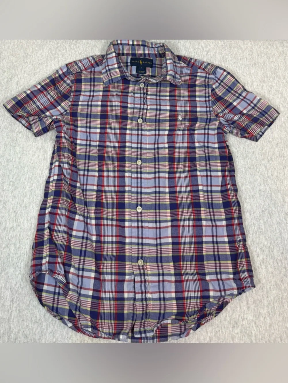 Polo Ralph Lauren Boys Plaid Short Sleeve Button-Down Shirt - Multicolor‎ -👕✨